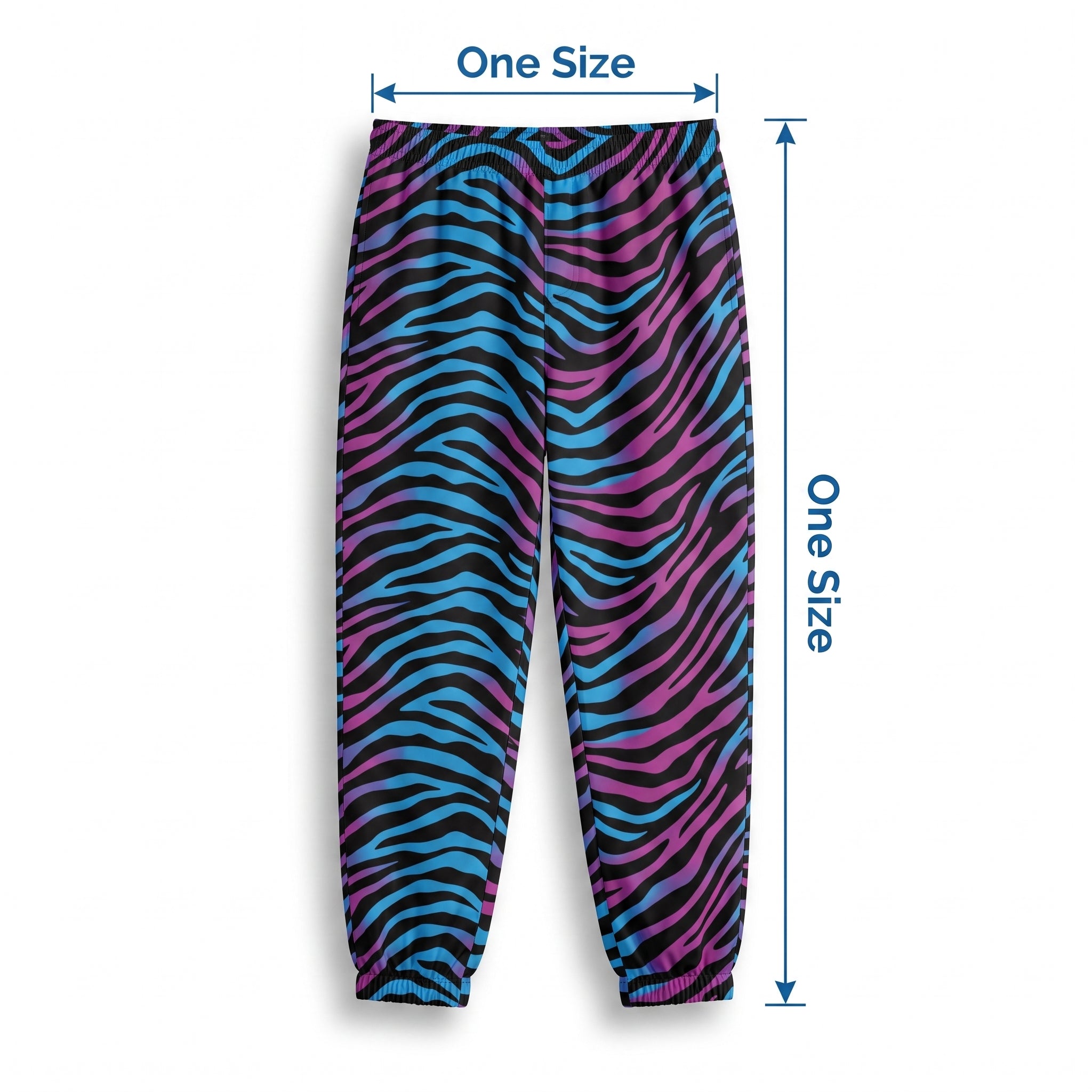 Men's Retro Zebra Striped Beach Pants - Blue/Purple