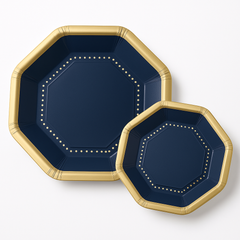 Premium True Navy 10" Octagonal Paper Plates - Multipack