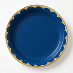 Royal Blue 10" Scalloped Edge Paper Plates