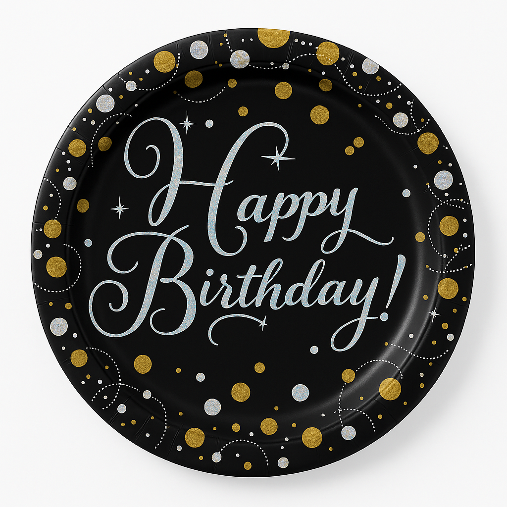 Sparkling Celebration Birthday Plates - 9" Round
