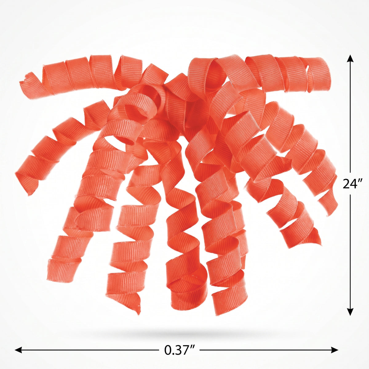 Neon Orange Grosgrain Curly Gift Bow