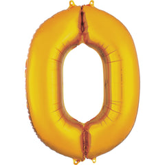 Gold Number 0 Foil SuperShape Balloon