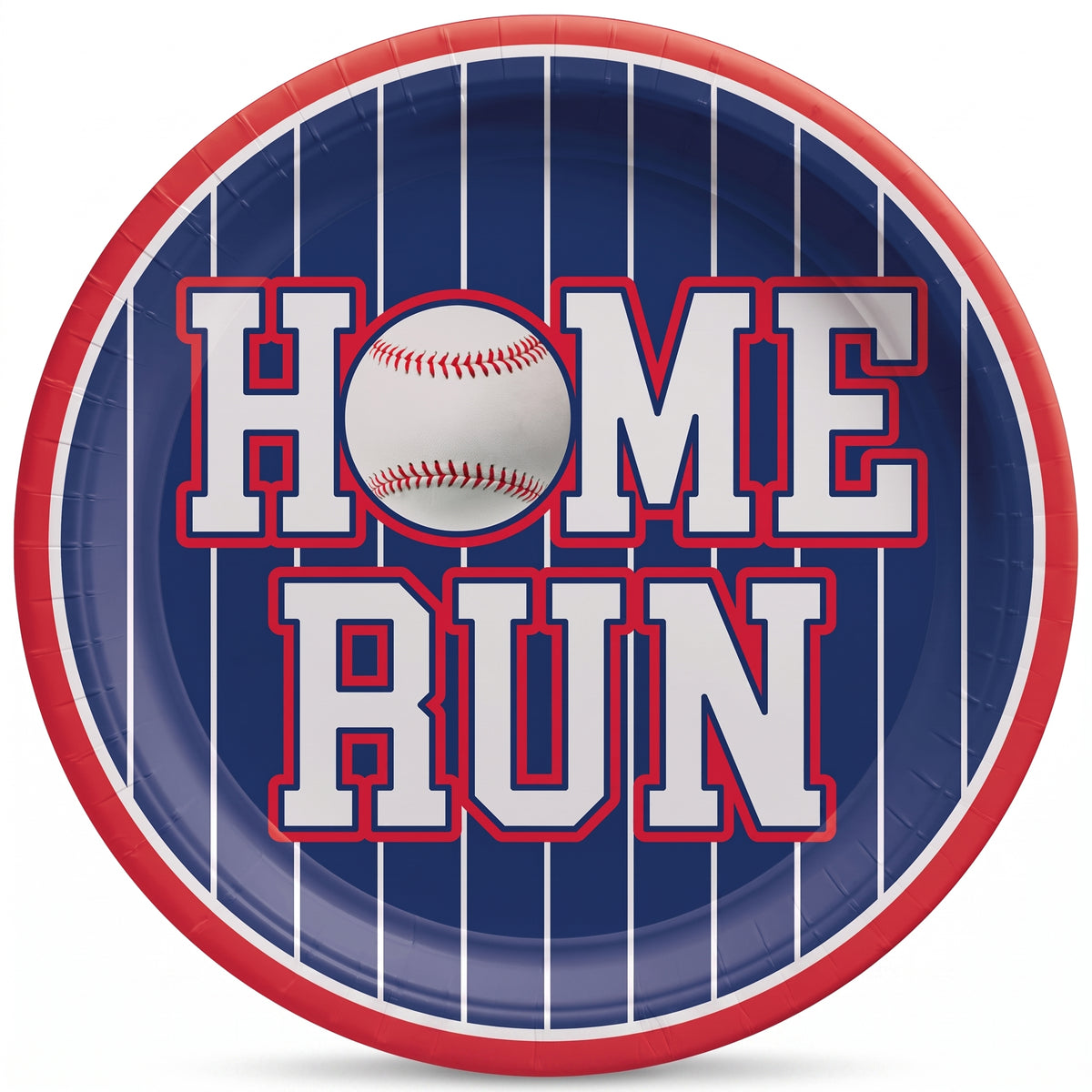 Home Run Baseball Party Plates - 7" Round, 20ct