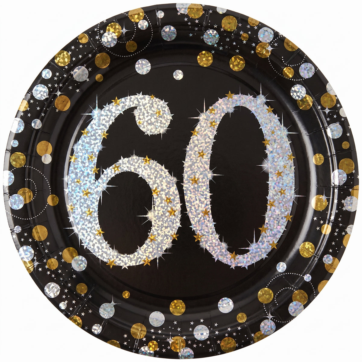 Sparkling 60th Celebration 9" Round Plates