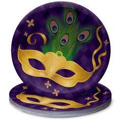 Mardi Masquerade 9" Round Paper Plates