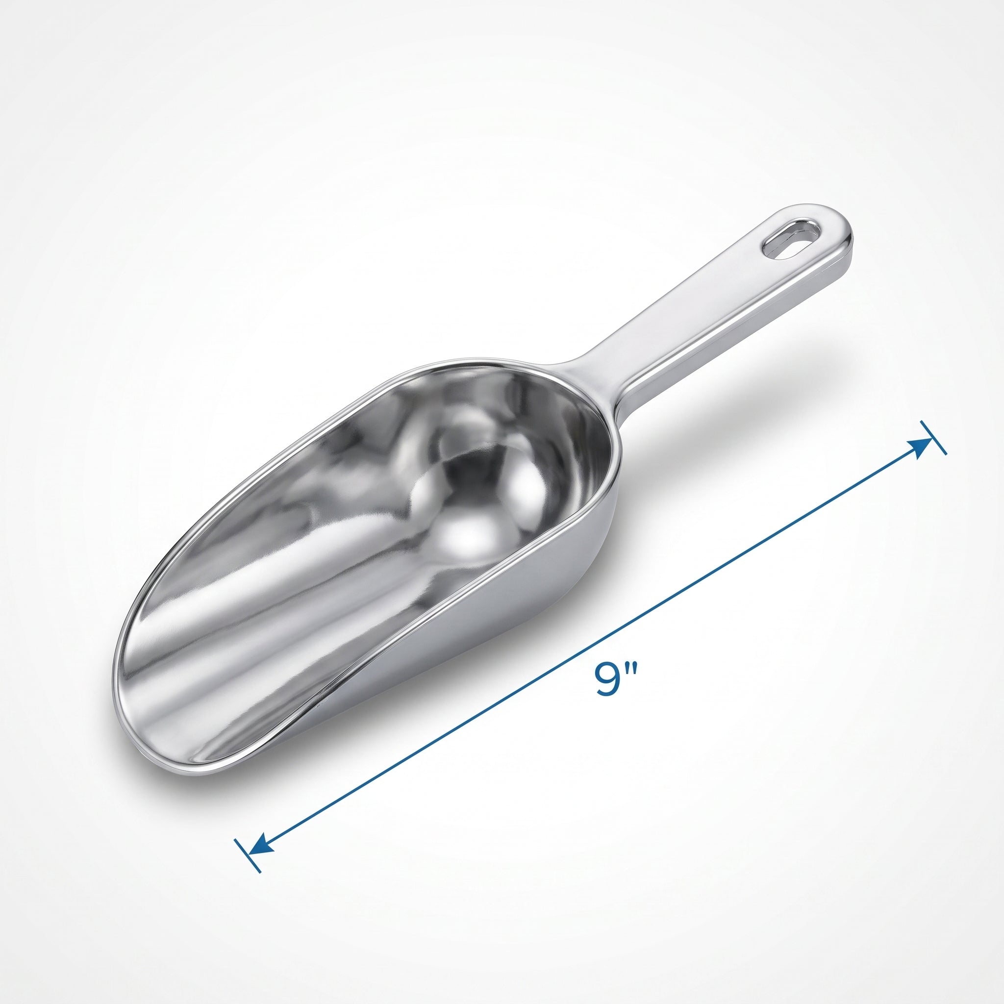 Silver Plastic Ice Scoop - 9-Inch