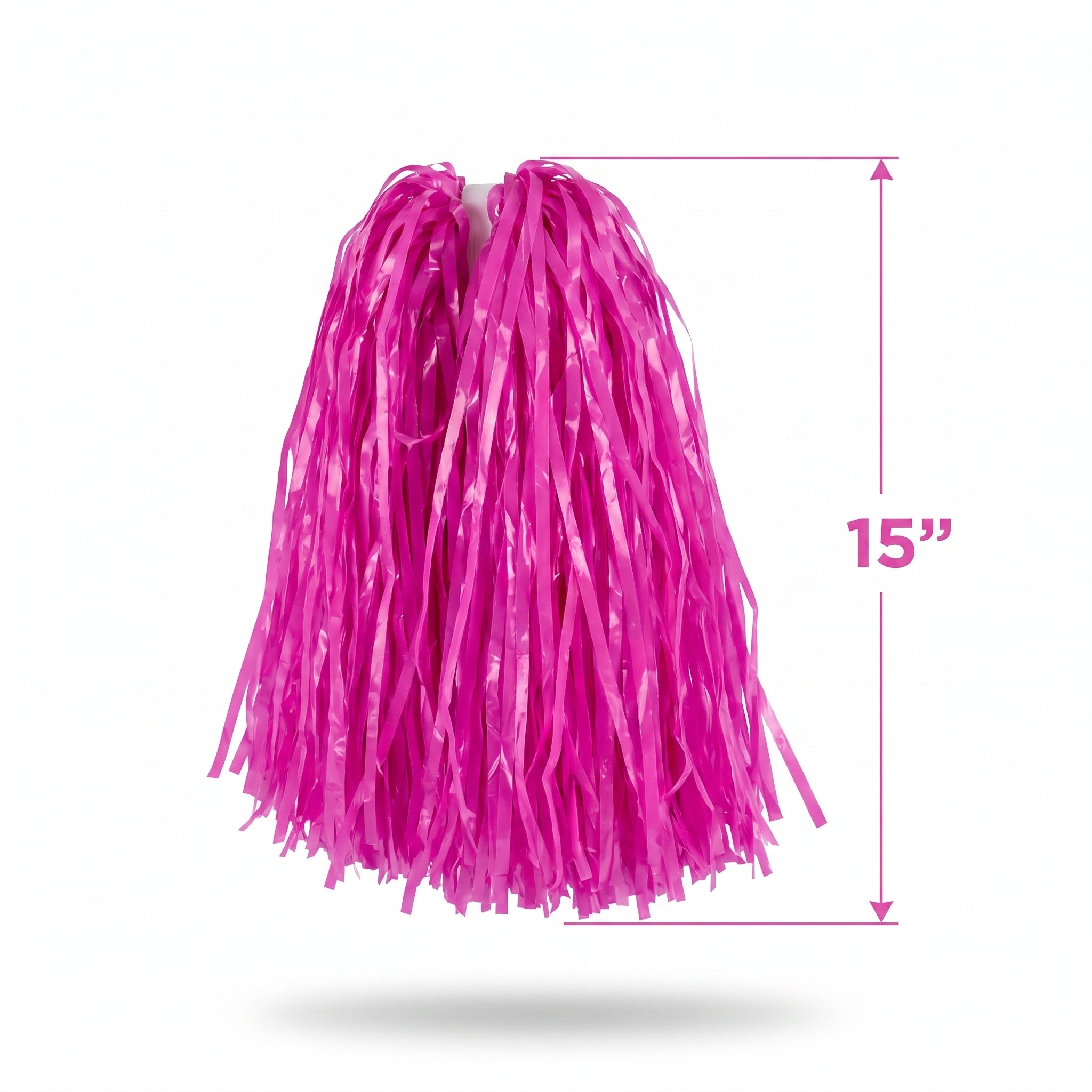 Bright Pink Team Spirit Pom-Poms - 2 Pack
