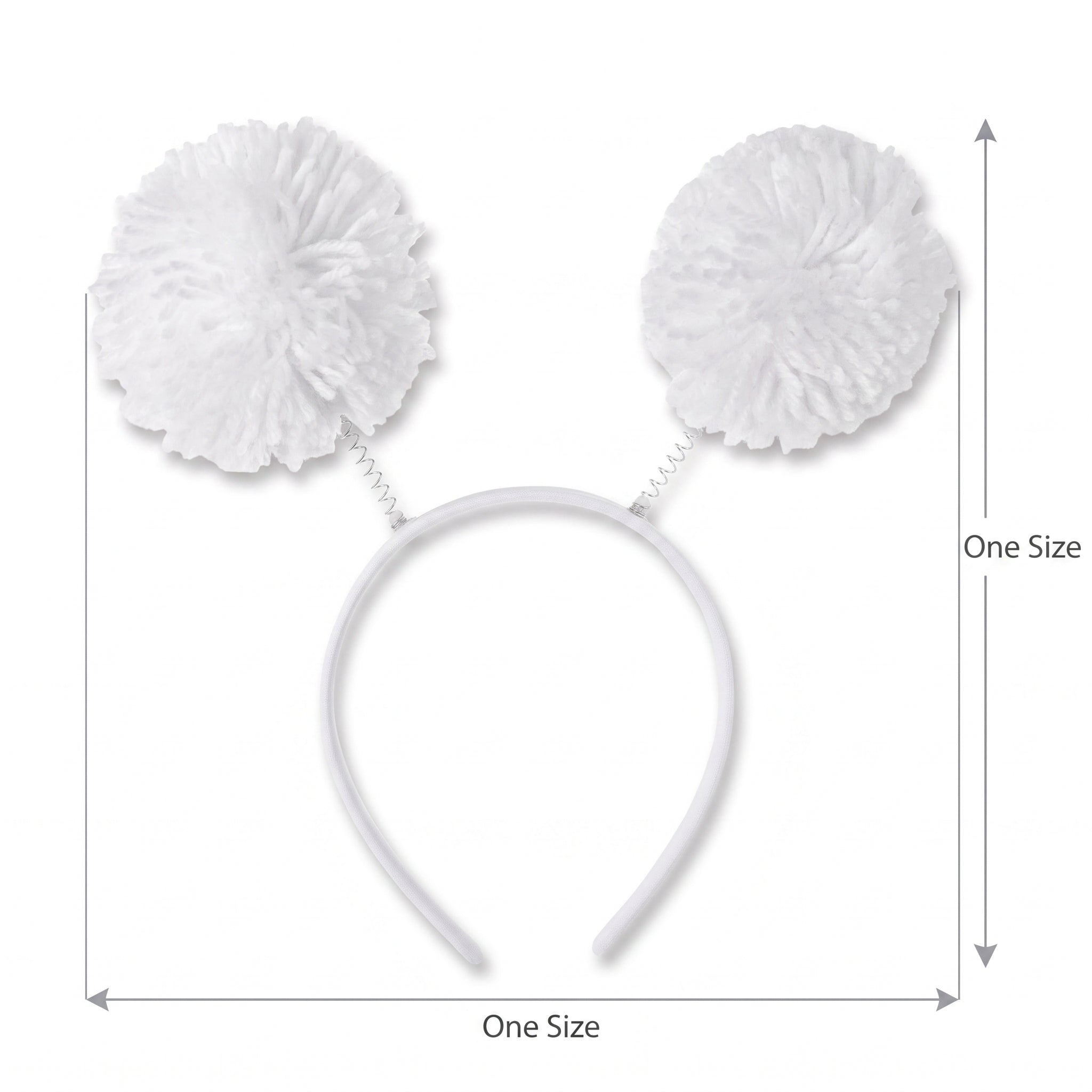 White Pom-Pom Head Bopper Headband