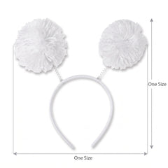 White Pom-Pom Head Bopper Headband