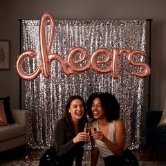 Rose Gold "Cheers" Script Foil Balloon