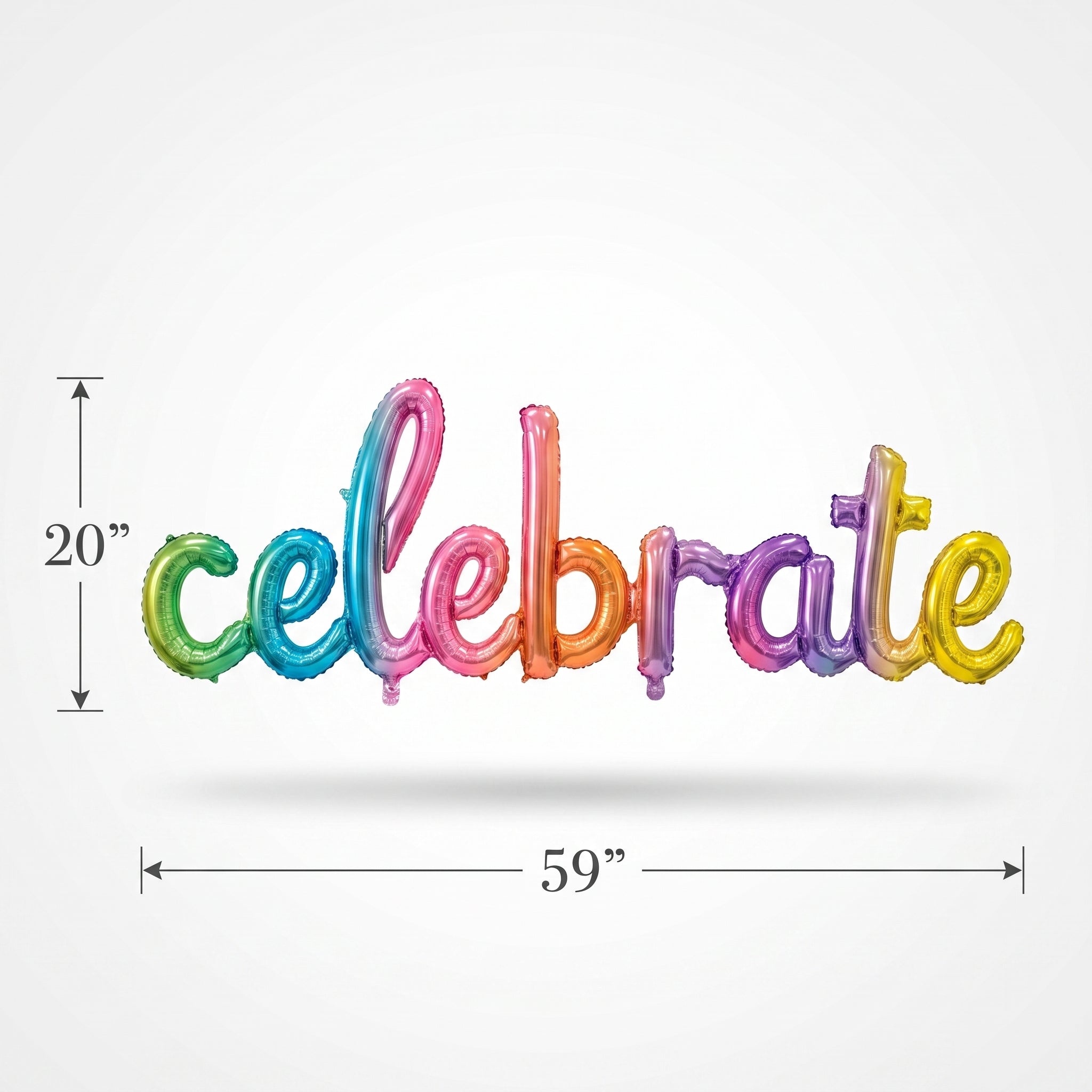 Rainbow Celebrate Script Foil Balloon