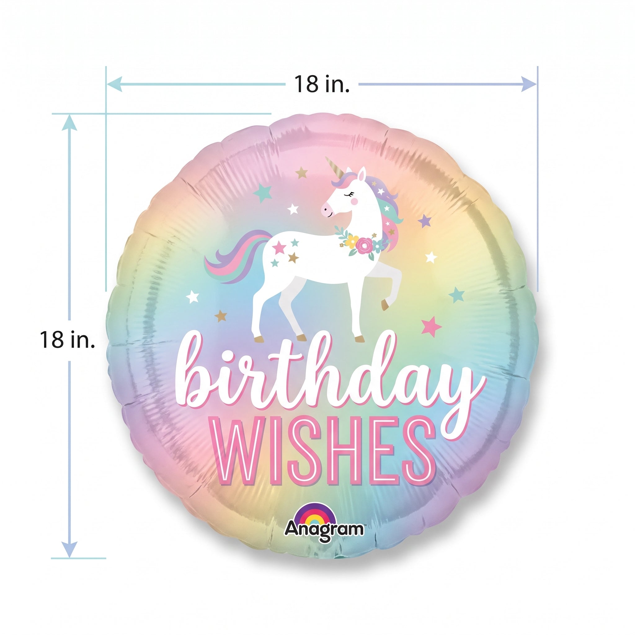 Enchanted Unicorn Birthday Mylar Balloon - 18"