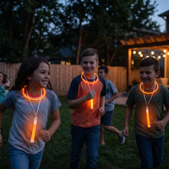 Orange Glow Stick Necklaces - 25 Pack, 4-inch