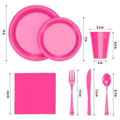 182 Piece Combo Set - Service For 26 - Hot Pink