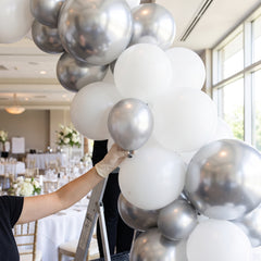 Luxaire Premium Satin Silver Latex Balloons, 5-Inch, 50-Pack