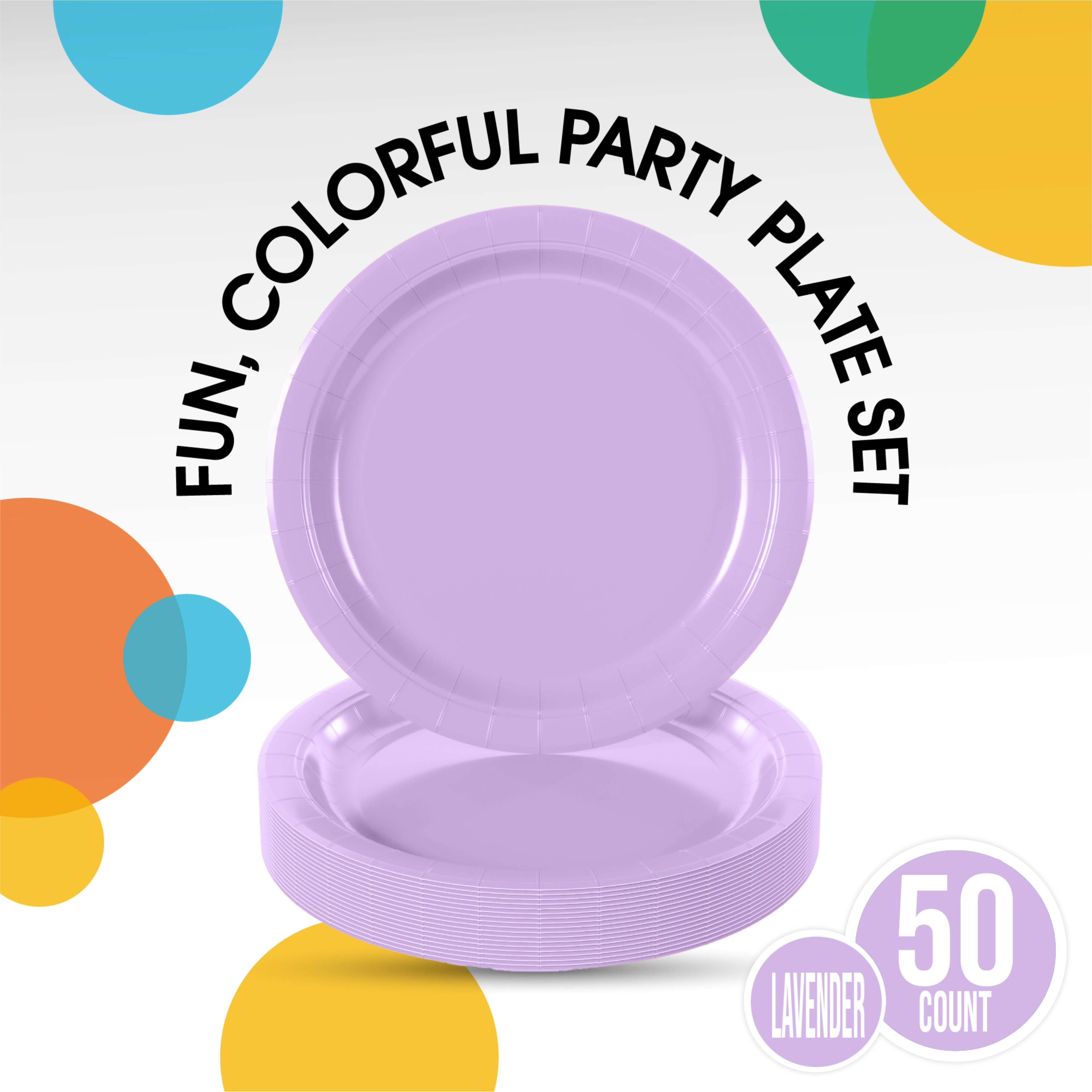 9 In. Lavender Paper Plates - 50 Ct.