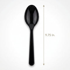 Elegant Black Plastic Serving Spoon - 9.75"