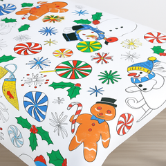Peppermint Wonderland Christmas Coloring Table Cover