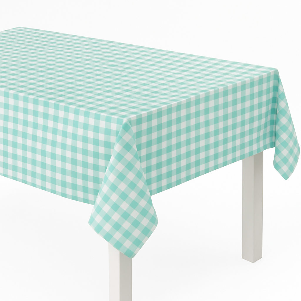 Easter Spring Gingham Fabric Table Cover - 60" x 84"