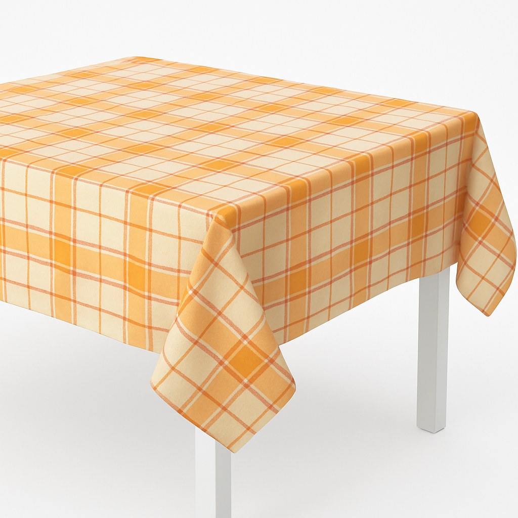 Autumn Harvest Metallic Plaid Fabric Table Cover 60x84