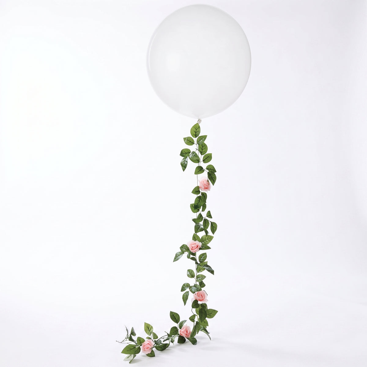 Pink Floral Balloon Tail with 24-Inch Balloon