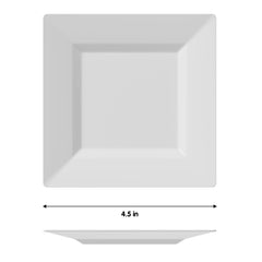 4.5 In. White Square Plates - 100 Count