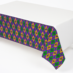 Mardi Gras Fleur-de-Lis Plastic Table Cover