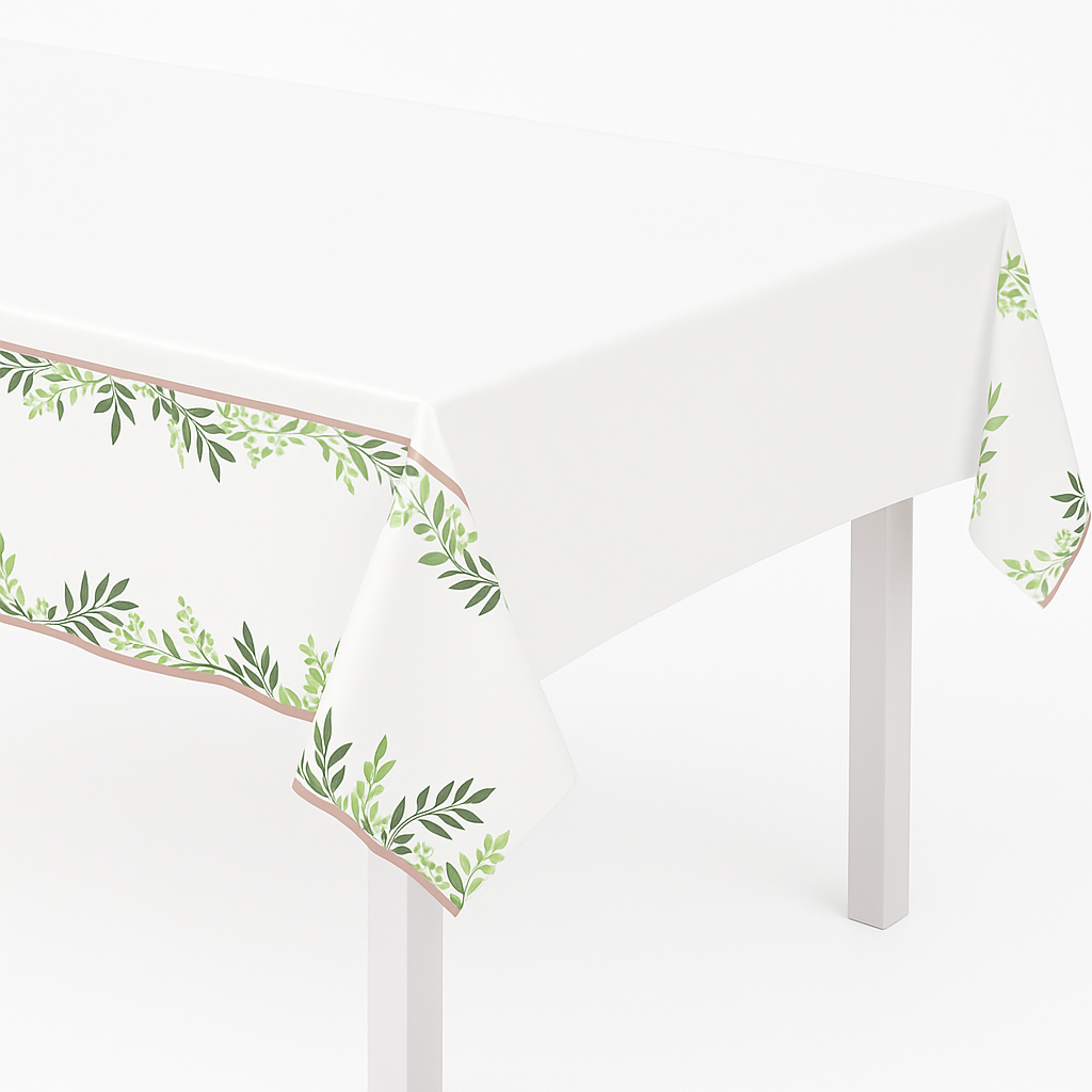 Elegant Love and Leaves Wedding Table Cover