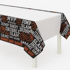 "Nothin' But Net" Basketball Plastic Table Cover