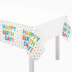 Fun Confetti Happy Birthday Plastic Table Cover
