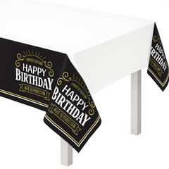"Better with Age" Happy Birthday Plastic Table Cover - 54x96 in