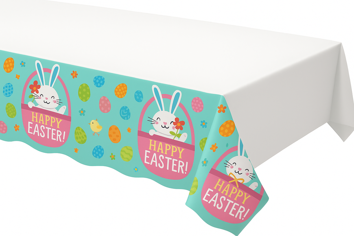 Funny Bunny Easter Plastic Tablecover
