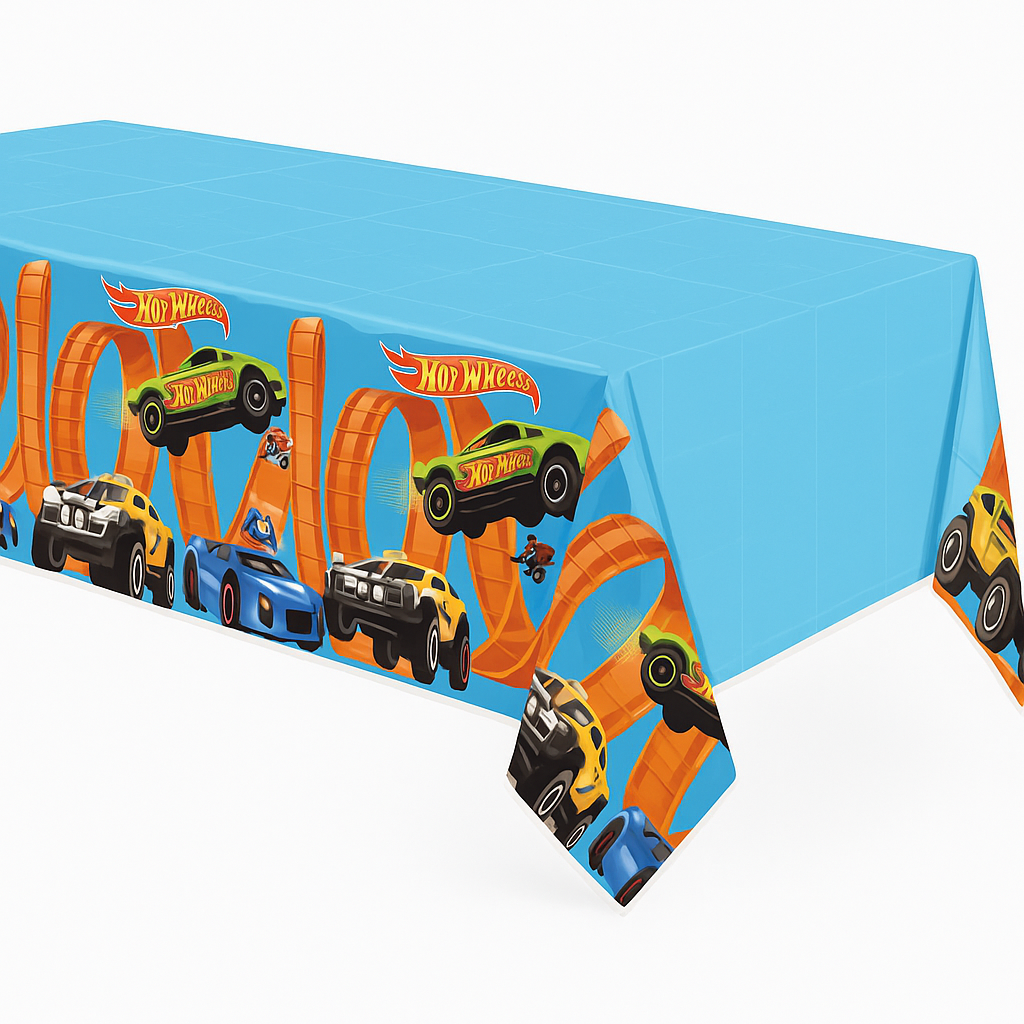 Hot Wheels Plastic Table Cover - Race Car Birthday Party