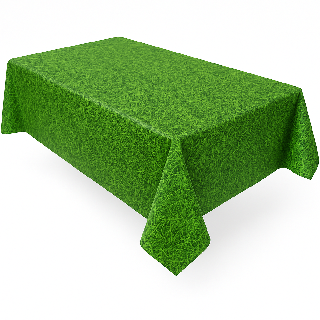 Faux Grass Flannel Backed Plastic Table Cover