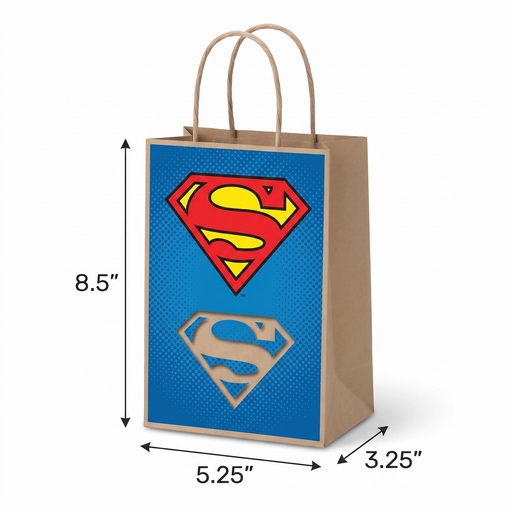 Justice League Heroes Unite Customizable Kraft Gift Bags - 8 Pack