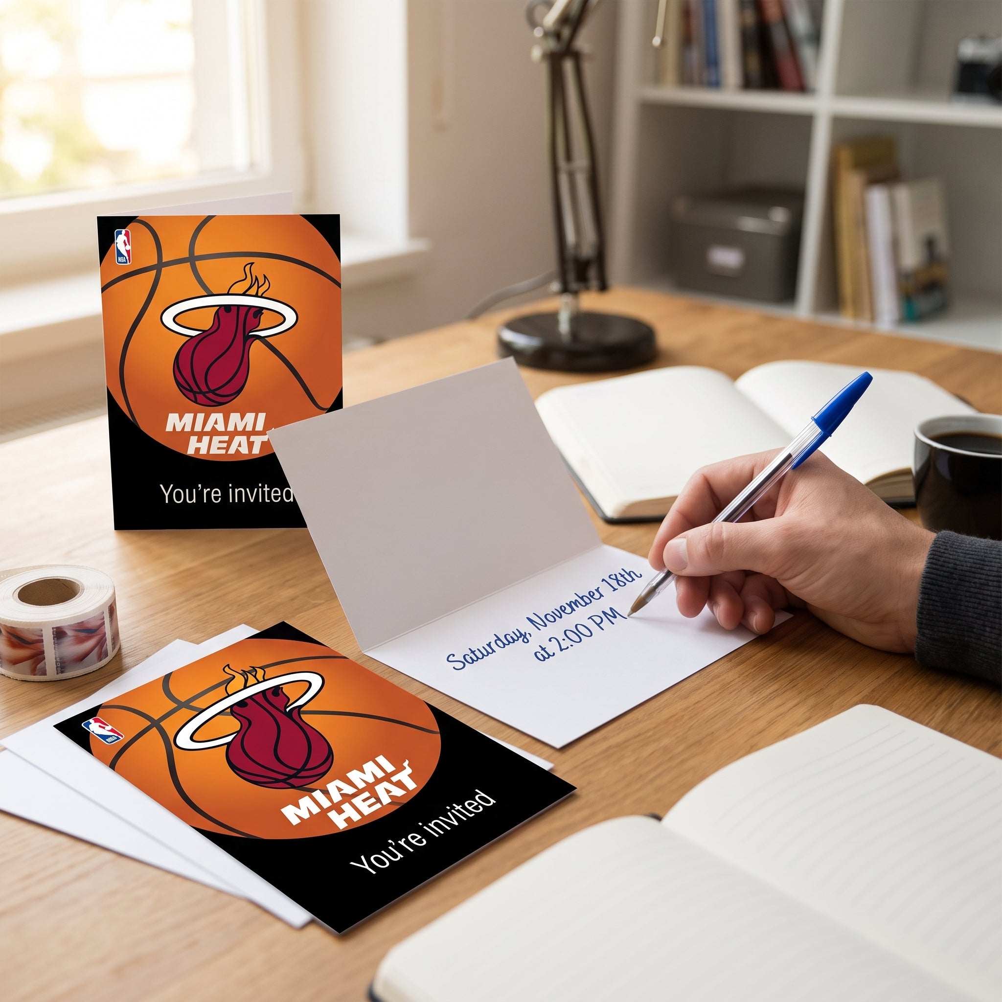 Miami Heat NBA Invitation & Thank You Card Set