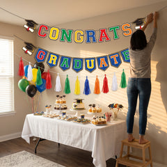 Congrats Grad Pennant Banner Kit, Multi-Coloured, 12 ft