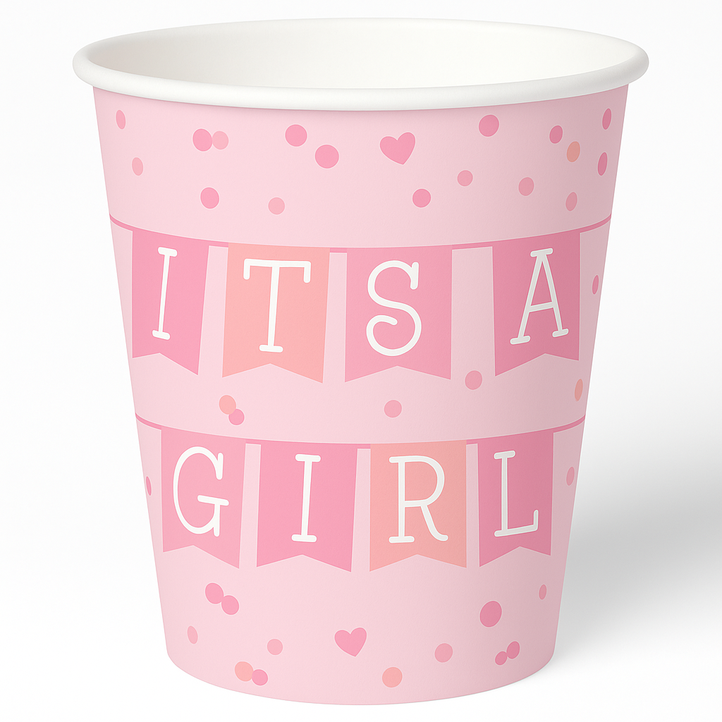"It's a Girl" 9 oz Paper Cups for Baby Shower
