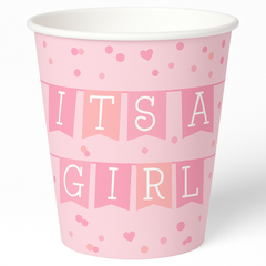 "It's a Girl" 9 oz Paper Cups for Baby Shower