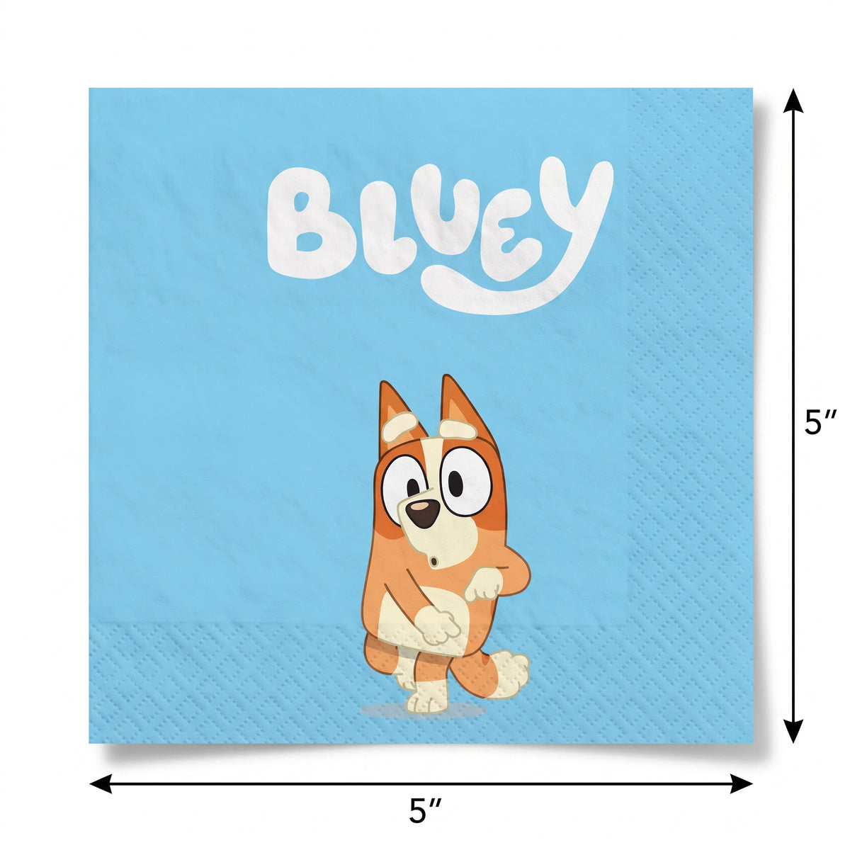 Bluey Birthday Party Beverage Napkins - 16 Pack - 5 In. X 5 In.