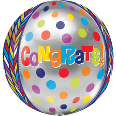 16-Inch Geometric Congrats Orbz Balloon