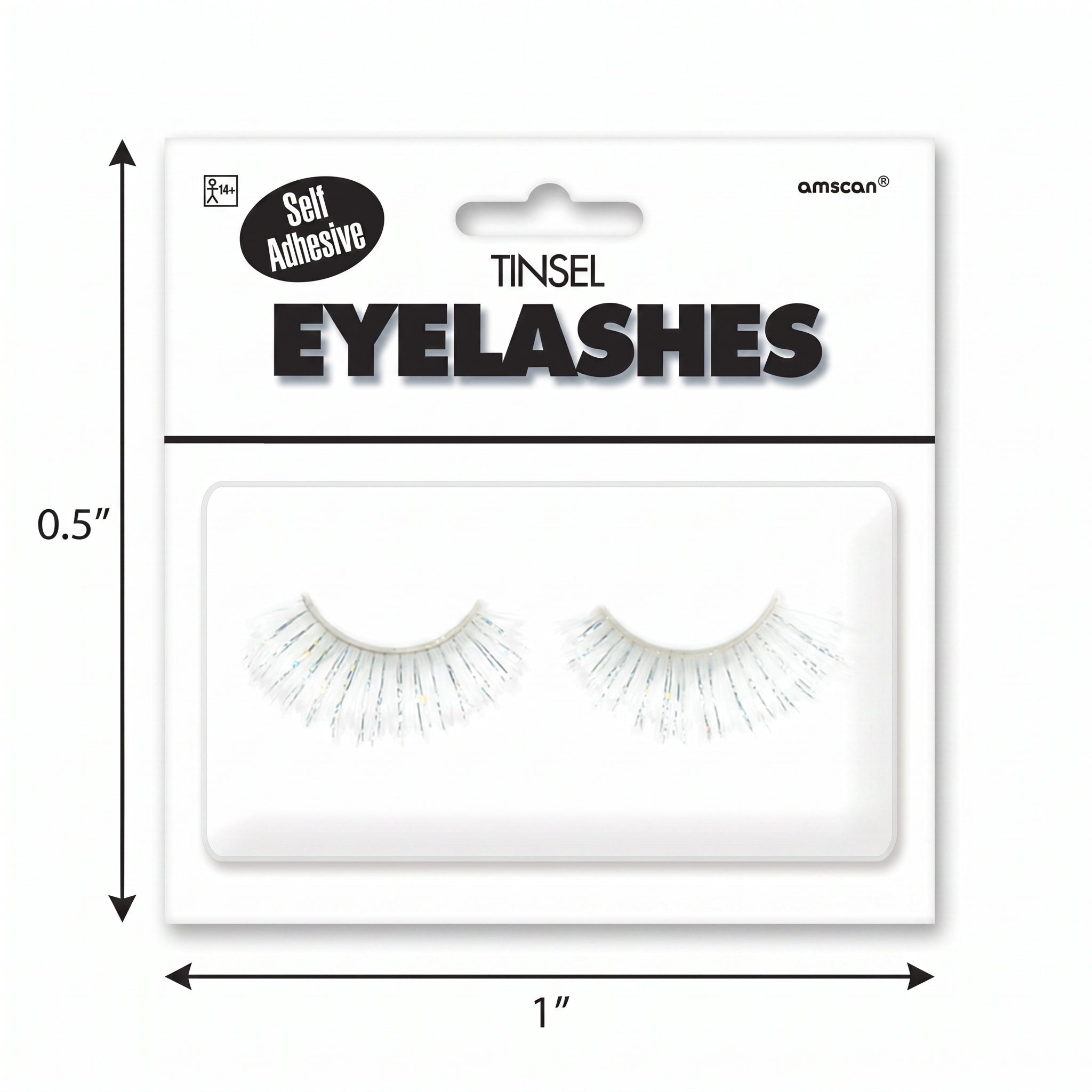Self-Adhesive White Tinsel Eyelashes - Costume Accessory