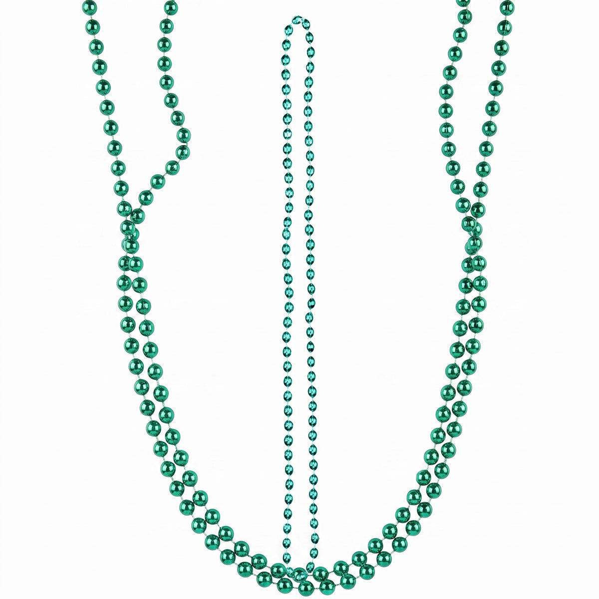 Green Metallic Bead Necklace - 30 In.