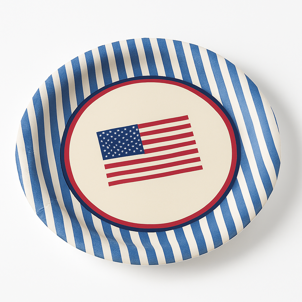 Patriotic Striped 10.5" Paper Plates