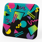 Retro 80s/90s Square Paper Plates - 10.5