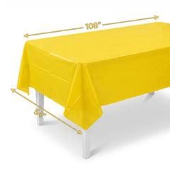 Vibrant Yellow Plastic Table Cover - 54" x 108"