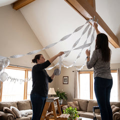 Silver Crepe Streamer - 200ft Shimmering Party Decoration