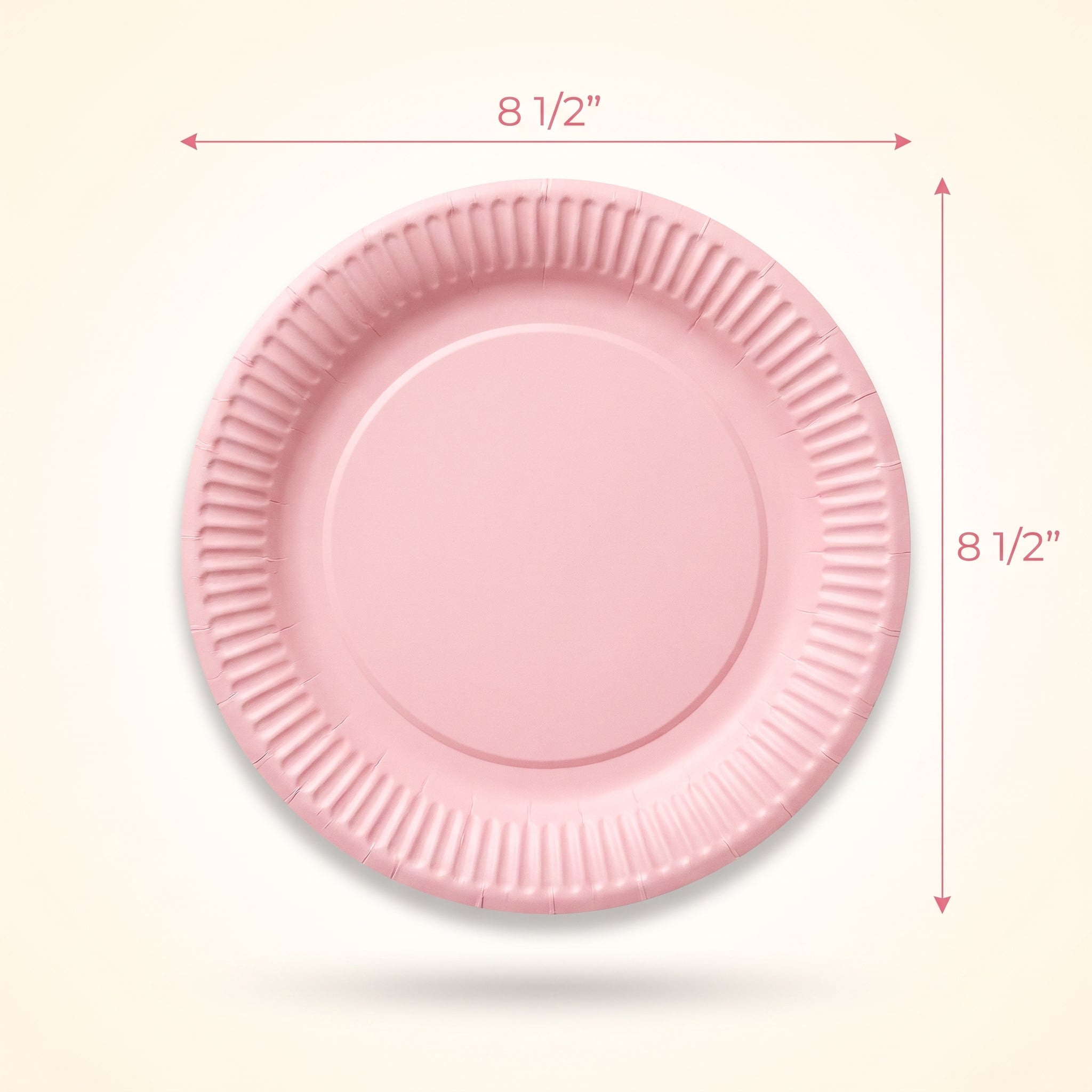 New Pink Round Paper Plates - 8.5" | 50 Count