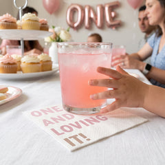 "One and Loving It" 1st Birthday Beverage Napkins - 16 Pack - 5 In. X 5 In.
