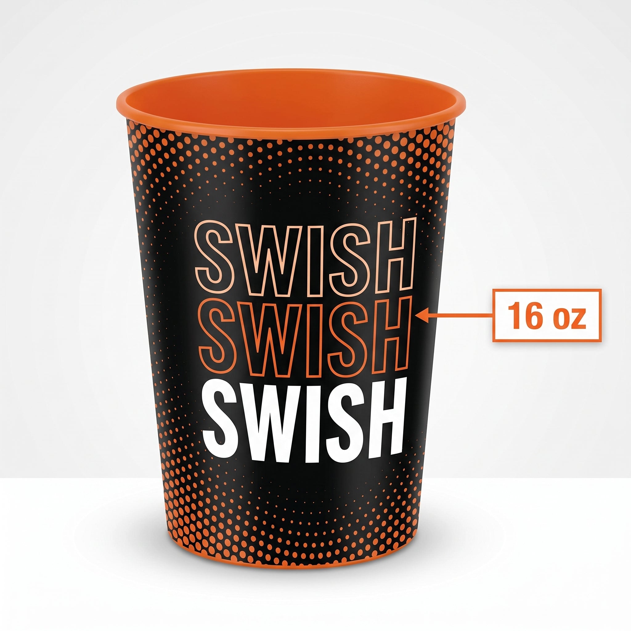 "Swish" Basketball Themed Plastic Favor Cup - 16 oz